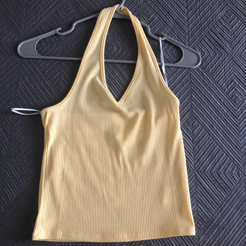 American Eagle yellow halter, NWT, Size S